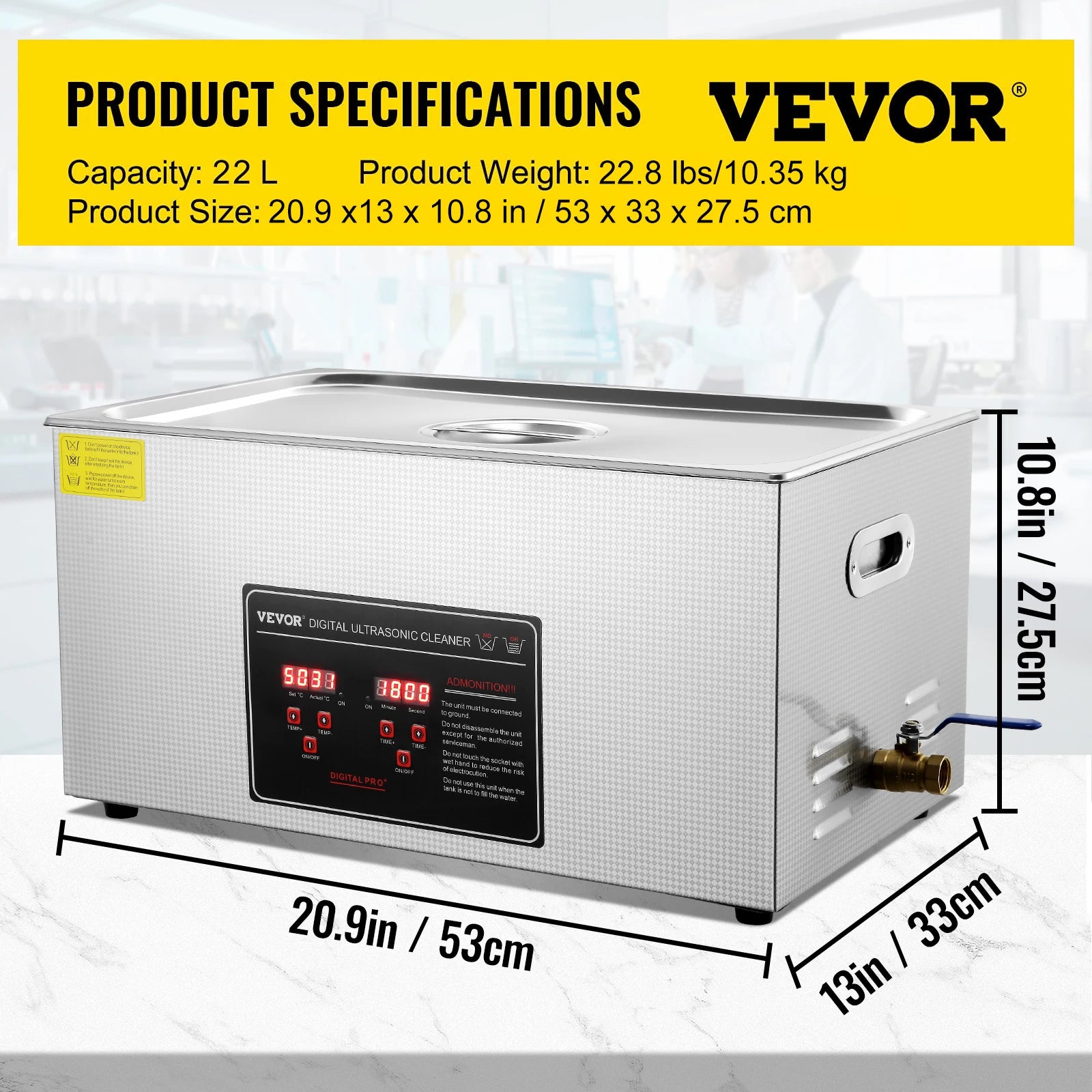 SucceBuy 2L 3L 6L 10L 22L 30L Ultraschallreiniger Edelstahl Tragbarer Reiniger Waschmaschine Ultraschall-Haushaltsgerät