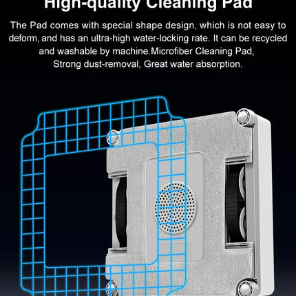 ABIR WD9 Window Cleaning Robot, 4-Way Water Spray, Floating Scraper Technology, Laser Sensor, 9000PA Vacuum Suction, Intelligent Memory