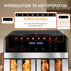 Forno friggitrice ad aria a doppio cestello da 9 litri con finestre Easy View - Oyajia