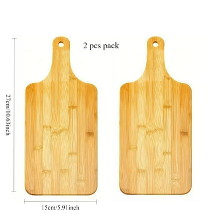Wooden Boards with Handle, Bamboo Kitchen Cutting Boards for Pizza, Bread, Cheese, Cured Meats and Vegetables