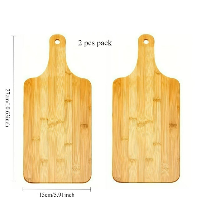 Wooden Boards with Handle, Bamboo Kitchen Cutting Boards for Pizza, Bread, Cheese, Cured Meats and Vegetables