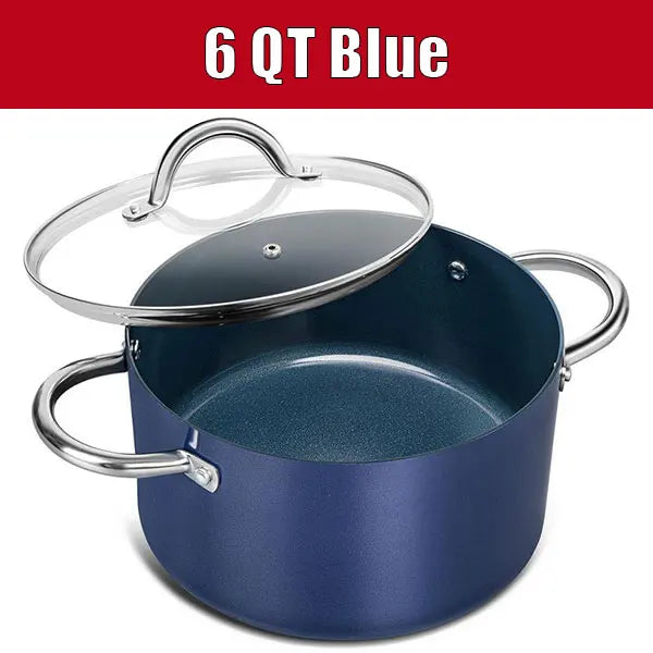 6QT große Suppentopf Auflauf Topf mit Deckel Keramikbeschichtung Antihaftbeschichtung Nudeltopf Kasserolle Induktionskompatibel
