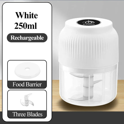 Mini tritatutto elettrico senza fili ricaricabile USB da 250 ml, tritatutto per aglio e verdure, gadget da cucina per aglio