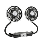 Ventilatore da auto a doppia testa a 3 velocità con clip 360 °   Ventilatore per Auto Girevole con Luce LED, Ventole di Raffreddamento Silenziose, Elettrodomestici per Auto