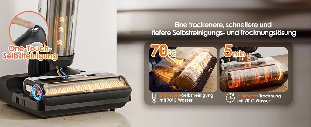 Tineco Floor One Switch S6 Staubsauger- und Wischroboter 5-in-1 mit Selbstreinigungsfunktion und doppelter rotierender Bürste für schnelle Reinigung
