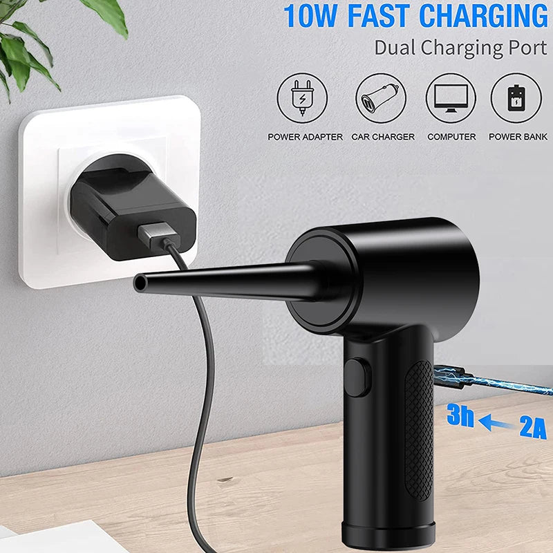 Kabelloser Luftentstauber 50000RPM Tragbar mit LED-Licht zur Reinigung von PCs, Tastaturen, Laptops und Elektronik