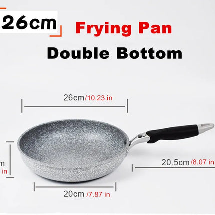 Padella antiaderente Wok in pietra resistente Padella per bistecca domestica Pancake Fornello a induzione fritto Fornello a gas Set di pentole per la cucina
