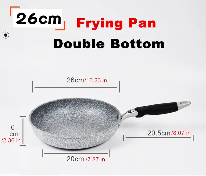 Padella antiaderente Padella Wok in pietra resistente Padella per bistecca domestica Pancake fornello a induzione fritto fornello a gas Set di pentole per la cucina