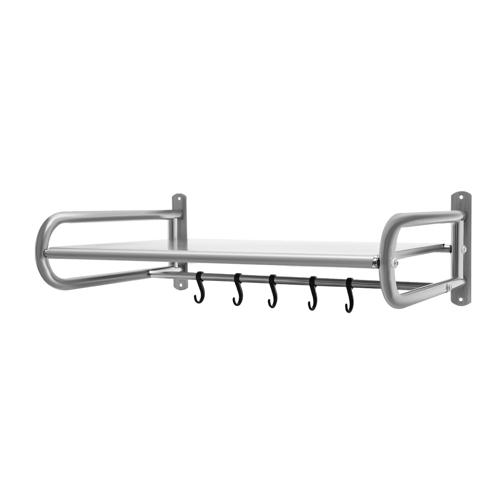 Scaffale per forno a microonde a 2 livelli, scaffale espandibile, strumento di stoccaggio da cucina con 6 ganci flessibili per balcone cucina