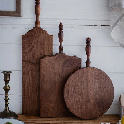 Premium Black Walnut Serving Tray, Handmade Kitchen Cutting Board with Natural Wood Grain, Smooth Polished for Dining Table
