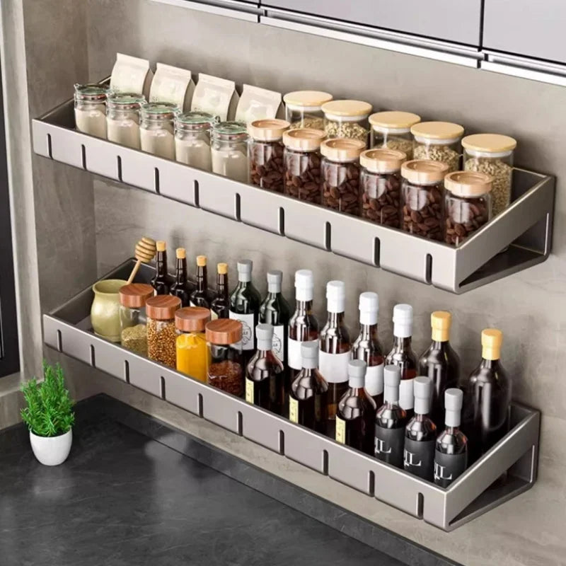 Condizionatori da cucina a parete Scaffale per spezie Scaffale per organizer Scaffale per cucina Organizzatori per scaffali da parete Gancio per appendere per la cucina