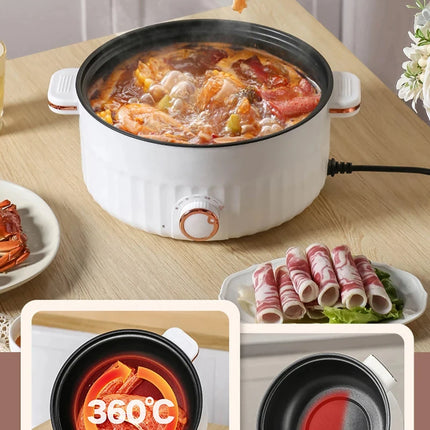 Portable Multifunction Electric Cooker Hot Pot Double Layer Household Mini Non-Stick Pots for Kitchen and Home Appliances