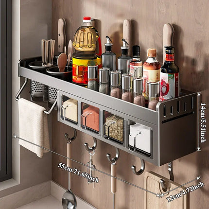 Mensola portaoggetti da parete per cucina, portaoggetti scolapiatti per coltelli, bacchette, organizer combinato per spezie da cucina