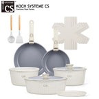 KOCH SYSTEME CS Set di pentole antiaderenti 17 pezzi Set di pentole e padelle con manico staccabile Pentole antiaderenti a induzione Pentola per salsa da cucina