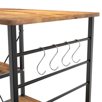 Kitchen Microwave Stand, 4-Tier, Space-Saving Multi-Purpose Metal Shelf for Coffee Shop and Living Room
