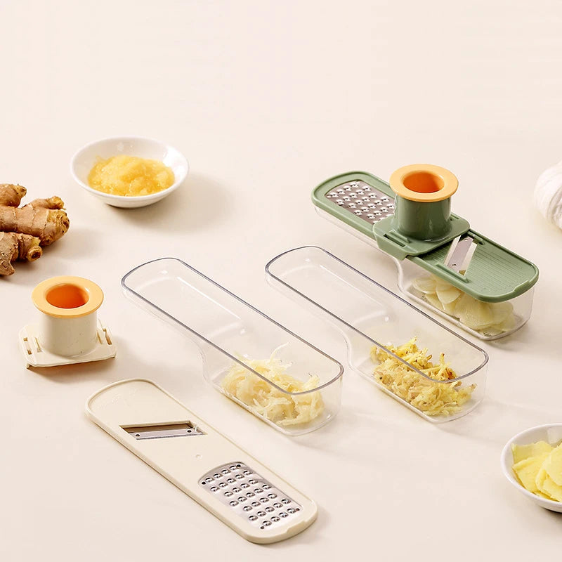 Gemüseschneider Multifunktionales Küchengerät, 3-in-1 Lebensmittelzerkleinerer für Tomaten, Karotten, Käse, Zwiebeln, tragbarer Hobel