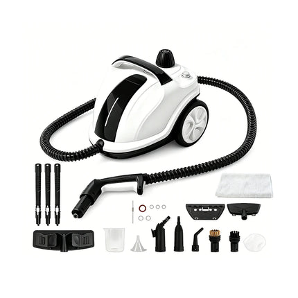 Podofo Pulitore a Vapore Elettrico 2000W, Alta Pressione e Temperatura 5 Bar, Sterilizzazione e Disinfezione, Pulitore a Vapore per Auto con Caldaia in Acciaio Inox da 2.0L, Senza Prodotti Chimici, Igienizzante per Pavimenti