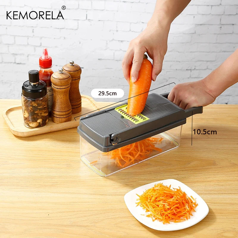 14/16 in 1 Tritatutto per verdure multifunzionale Tritatutto per cipolla Manico Griglia per alimenti Chopper per alimenti Cucina Affettatrice per verdure Dicer Cut