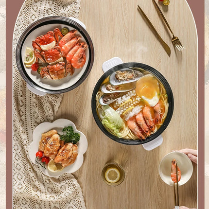 Portable Multifunction Electric Cooker Hot Pot Double Layer Household Mini Non-Stick Pots for Kitchen and Home Appliances