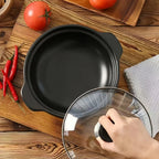 1 pentola in argilla ceramica con coperchio - Pentola in argilla di grado ristorante tradizionale asiatico per cucinare il delizioso riso, ciotola in pietra poco profonda