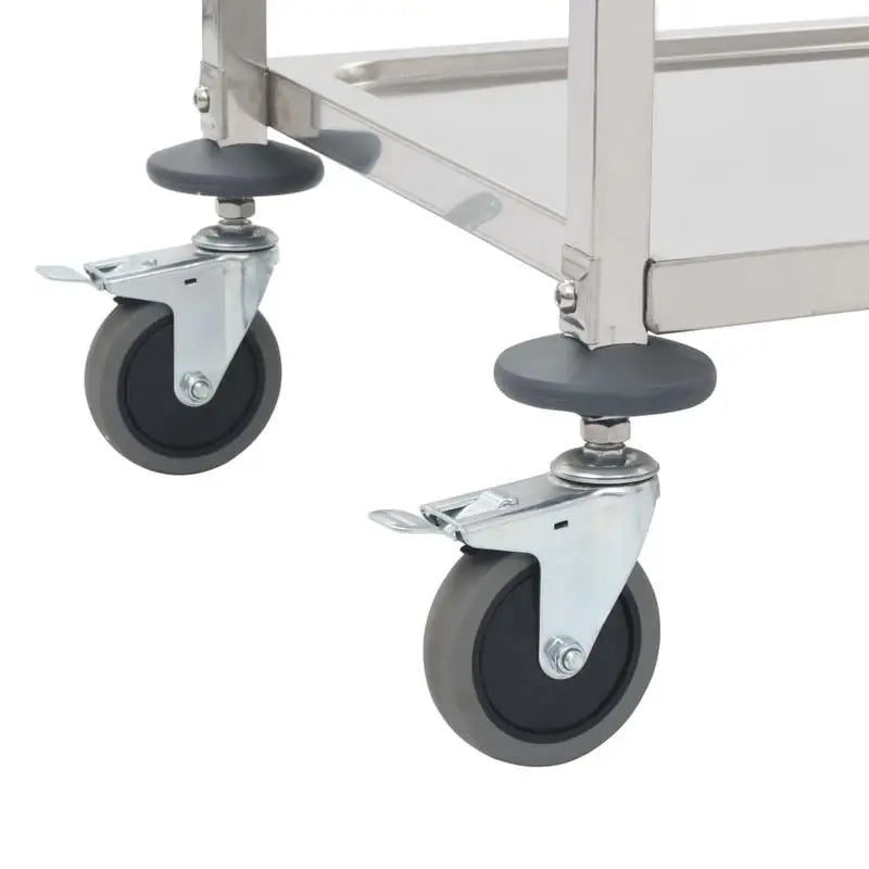 Carrello da Cucina a 3 Ripiani, 96,5x55x90 Cm, Materiale in Acciaio Inossidabile, Telaio Solido e Stabile, Grande Capacità di Stoccaggio, Ruote Scorrevoli, Salvaspazio, Facile da Montare, per Uso Domestico, Ristoranti, Hotel