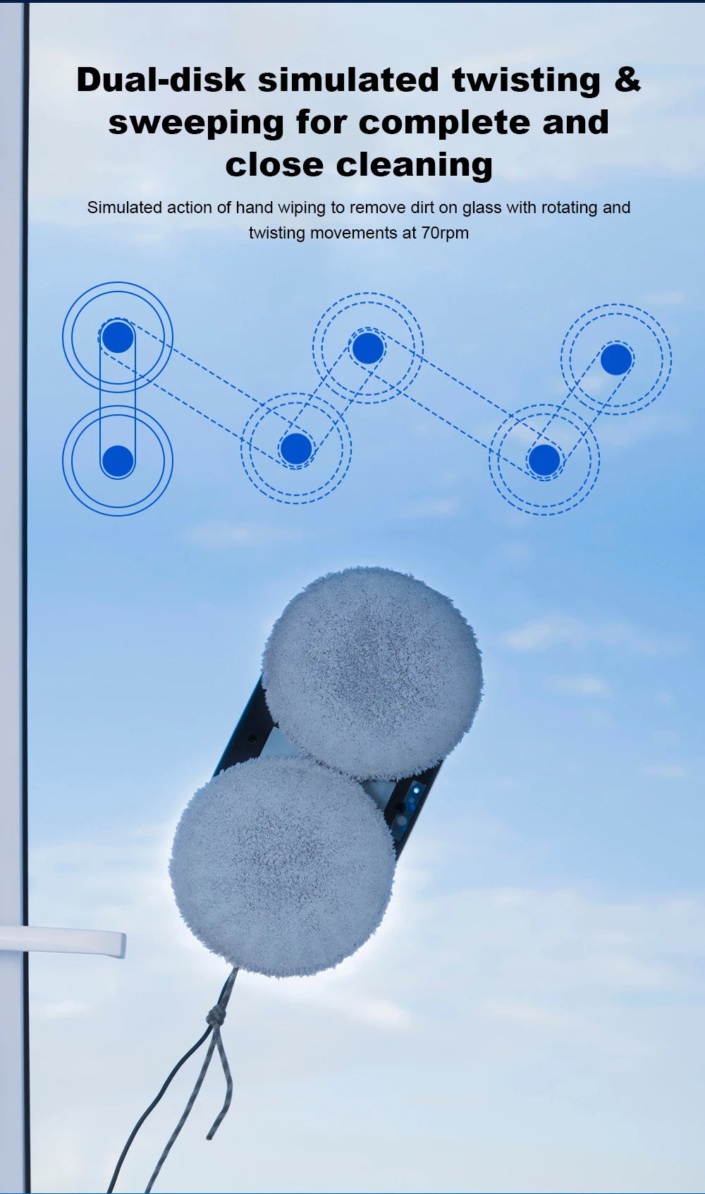 Liectroux HCR-10 Ultradünner Fensterputzroboter mit Ultraschall-Wassersprühfunktion, Fensterstaubsaugerroboter, Haushalts-Fensterwischer, Nass- und Trockenreinigung, KI-Pfad