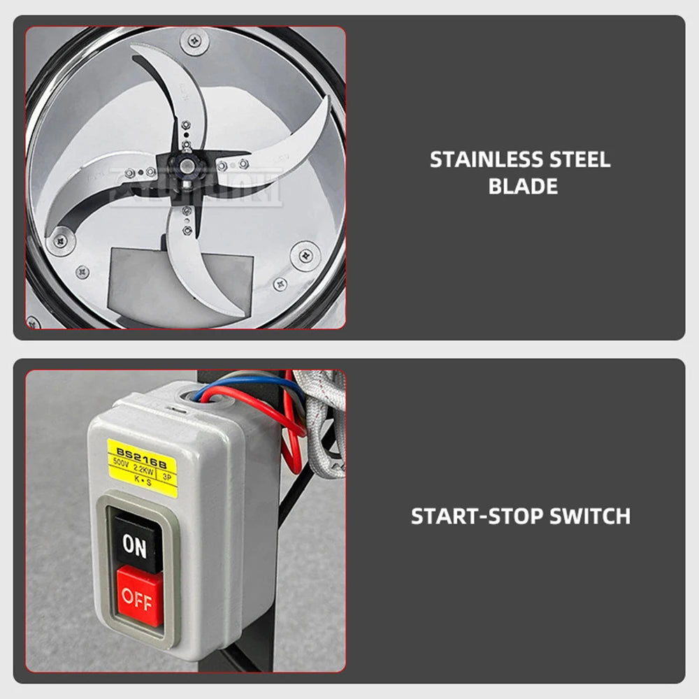 Gemüsehäcksler 750W-1000W, Multifunktions-Gemüseschneidemaschine für Landwirtschaft und Haushalt, Rein-Kupfermotor