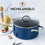 MICHELANGELO 6-Quart Keramik-Antihaft-Topf mit Deckel – PFAS-frei, backofen- und spülmaschinenfest, gleichmäßige Wärmeverteilung für einfaches Kochen