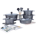 DONNOR 15-teiliges Keramik-Kochgeschirr-Set Töpfe und Pfannen Set Antihaft-Induktionsküche Platzsparendes Kochgeschirr-Set Induktion RV-Set JT445