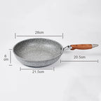 Langlebiger Stein-Wok, antihaftbeschichtete Keramikpfanne, Induktionsfritteuse, Gasherd-Pfanne, Kochgeschirr-Werkzeug für das Küchenset