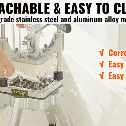SucceBuy Affettatrice professionale per alimenti commerciali Kattex, per frutta, verdura, patatine fritte, cipolle, in acciaio inossidabile