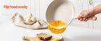 VEVOR Set di Pentole, Padelle Antiaderenti in Granito con Manico, Set di Pentole a Induzione da Cucina per Camper, con Frittura, Coperchi in Vetro Temperato, Bianco, 17 Pezzi