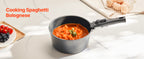SucceBuy Set di pentole antiaderenti da 17 pezzi Set di pentole e padelle in granito Set di pentole a induzione Set da cucina con padella per salsa fritta