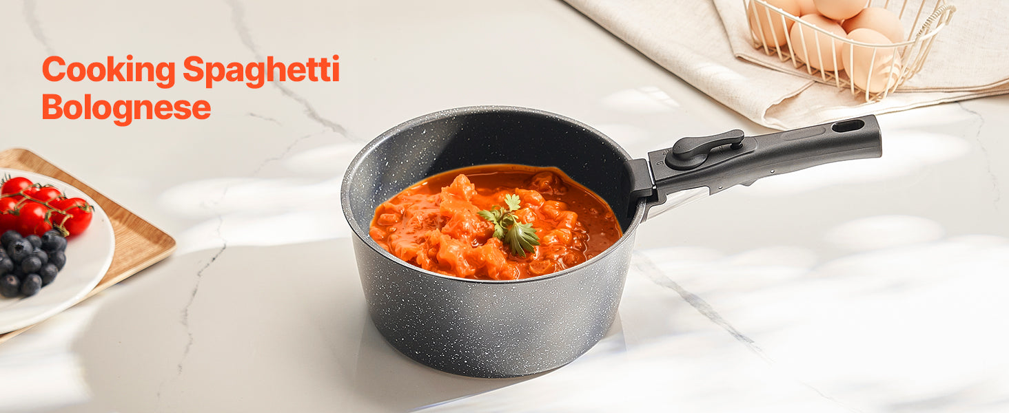 SucceBuy Set di pentole antiaderenti da 17 pezzi Set di pentole e padelle in granito Set di pentole a induzione Set da cucina con padella per salsa fritta