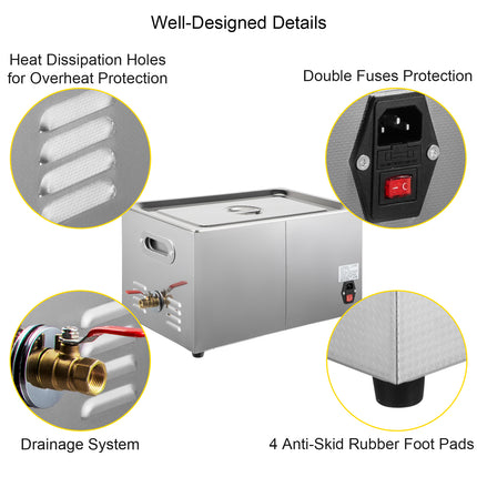 SucceBuy 3L 6L 10L 15L 22L 30L Pulitore ad ultrasuoni elettrico Lavatrice portatile Lavastoviglie ad ultrasuoni Elettrodomestico per casa e ufficio