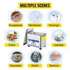 SucceBuy 800ml Ultraschallreiniger Tragbare Reinigungsmaschine 35W Mini-Geschirrspüler Ultraschallbad Sonisches Haushaltsgerät