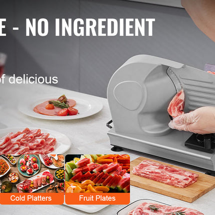 SucceBuy Affettatrice per carne Affettatrice elettrica per alimenti Deli con lame in acciaio inossidabile SUS 420, spessore regolabile per uso domestico
