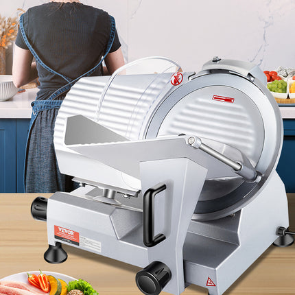 Affettatrice per carne professionale SucceBuy, affettatrice elettrica per salumi, affettatrice elettrica per alimenti con lama in acciaio al carbonio da 10 pollici, 350-400 giri/min, affettatrice per carne