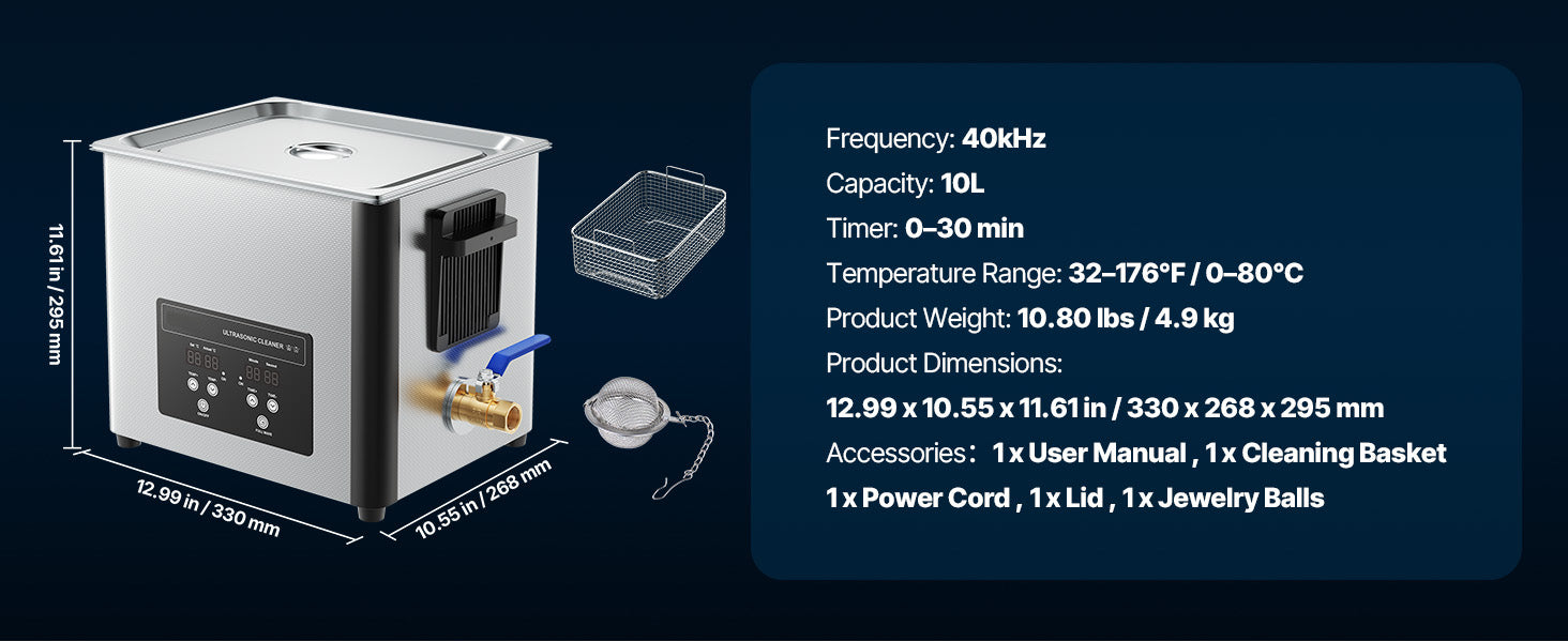 SucceBuy Ultraschallreiniger 6L 10L 15L 30L aus Edelstahl, Ultraschallreinigungsmaschine für Uhren, Rasierer, Schmuck, Münzen