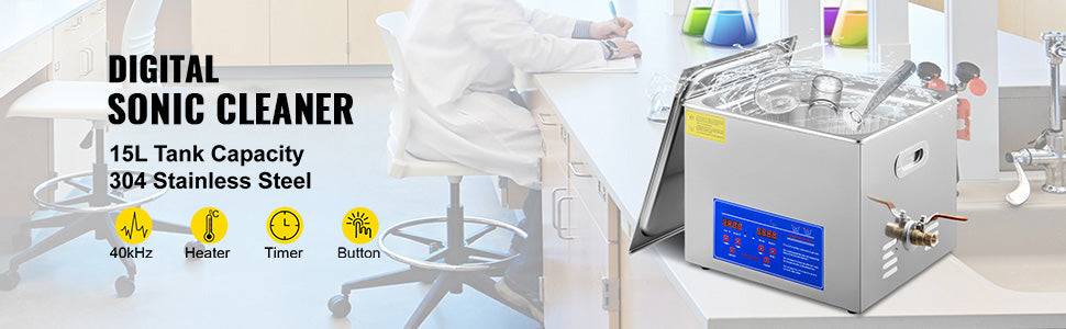 SucceBuy 15L Ultraschallreiniger Spülmaschine Tragbare Waschmaschine mit digitalem Ultraschall-Timer für Zuhause, Schmuck, saubere Geräte