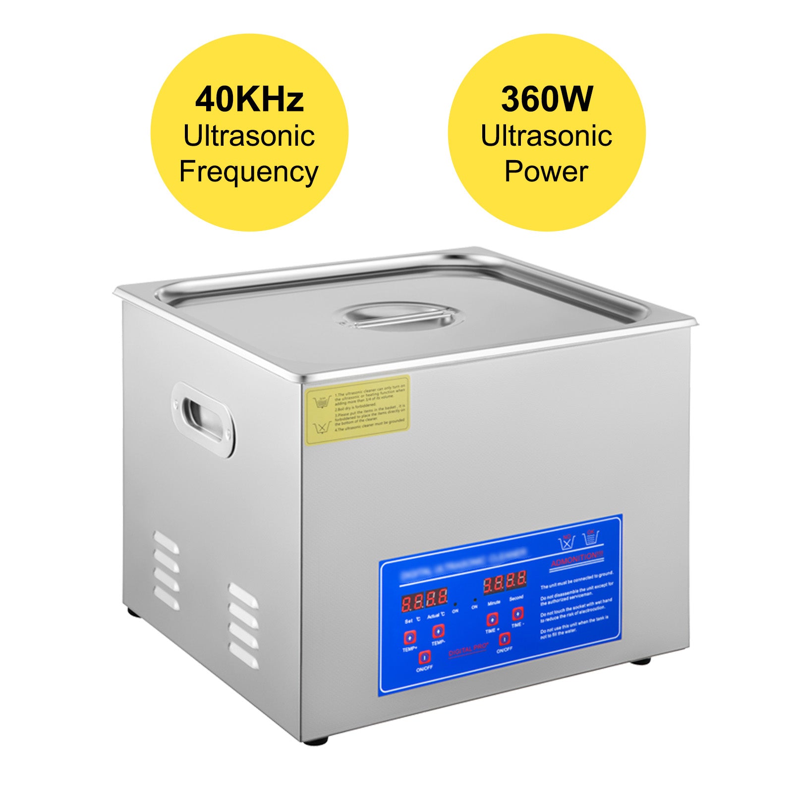 SucceBuy 15L Ultraschallreiniger Spülmaschine Tragbare Waschmaschine mit digitalem Ultraschall-Timer für Zuhause, Schmuck, saubere Geräte