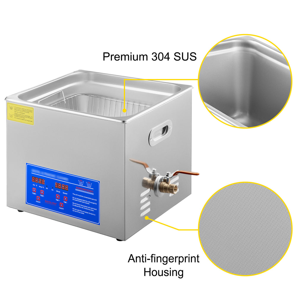 SucceBuy 15L Ultraschallreiniger Spülmaschine Tragbare Waschmaschine mit digitalem Ultraschall-Timer für Zuhause, Schmuck, saubere Geräte